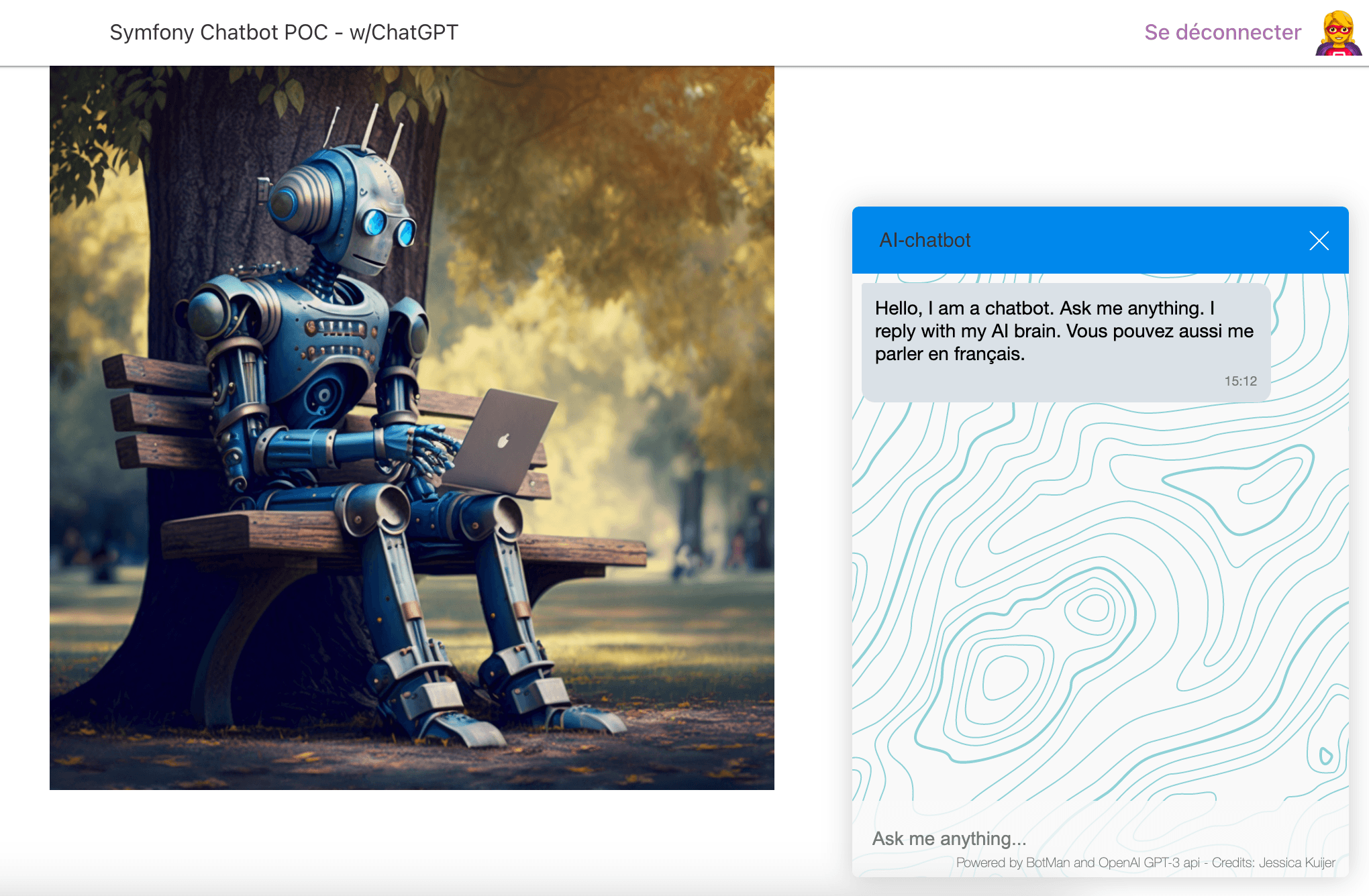 Illustration du projet chatbot